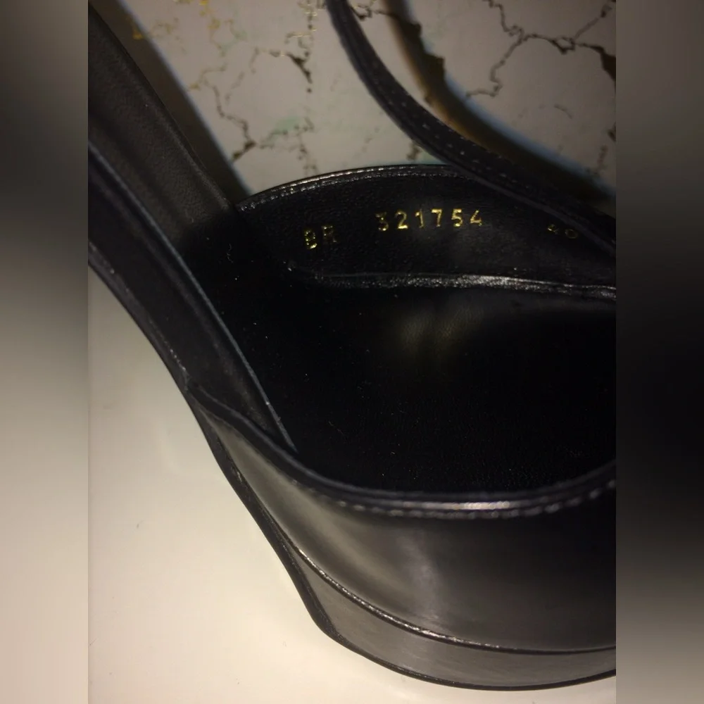 EUC Saint Laurent Janis Black Women's Studded Platform Heels - Picture 7 of 11